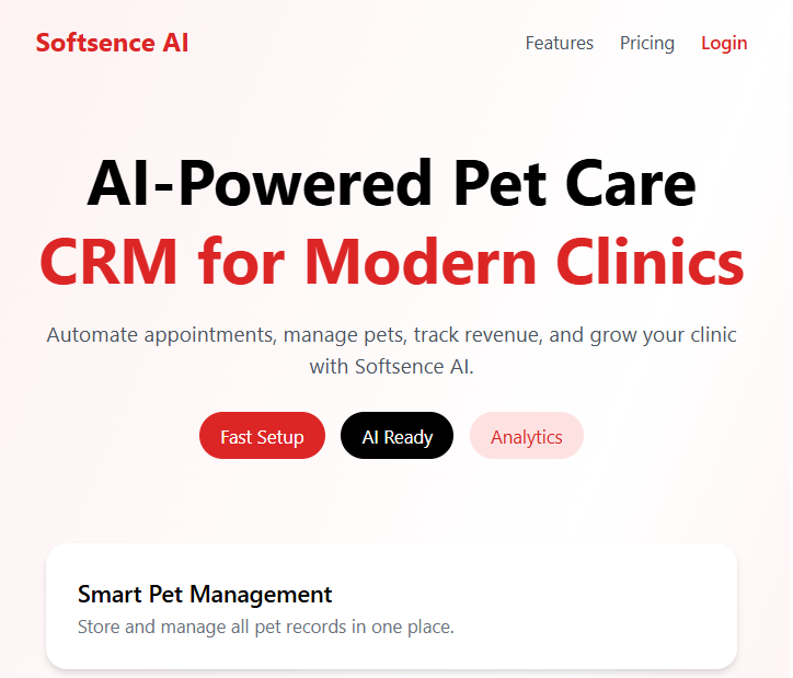 Pet Clinic CRM Dashboard